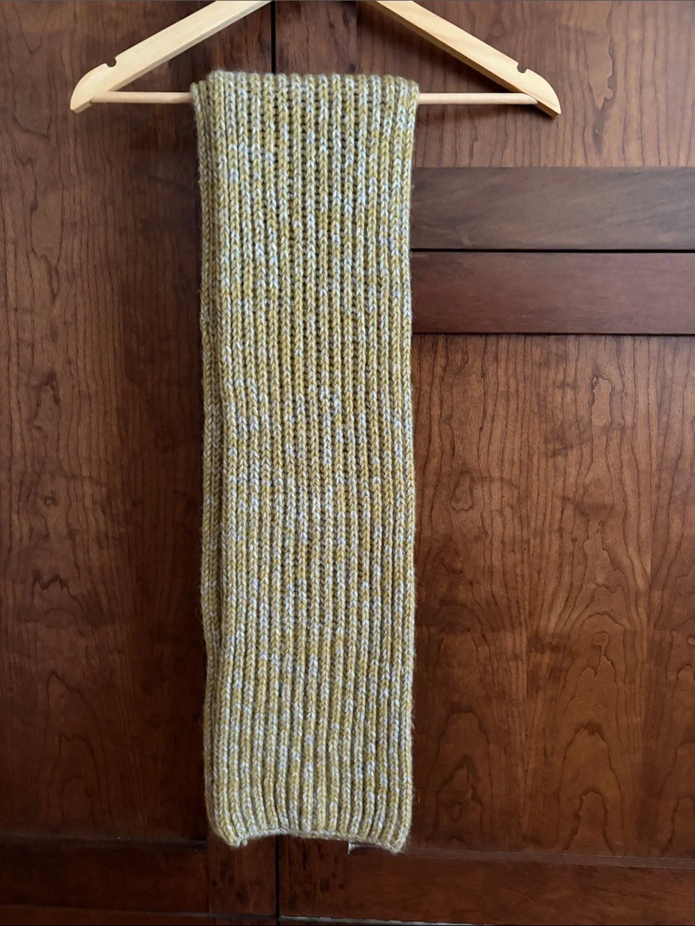 Banana Republic Ribbed Knit Scarf in Mustard and Ivory